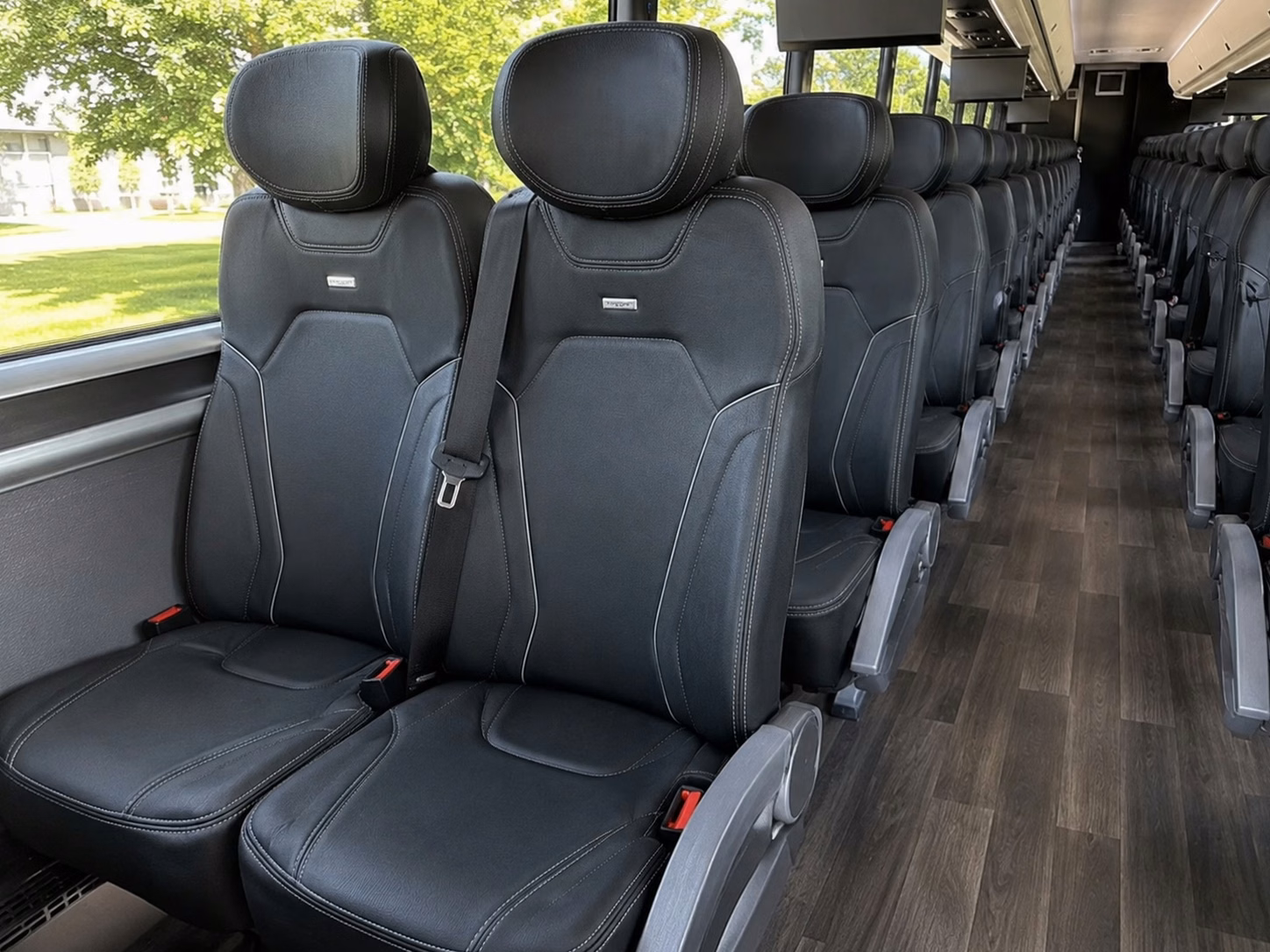 wichita charter bus rental interior